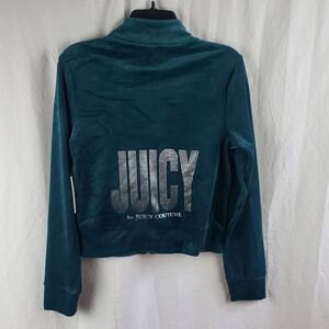 Juicy Couture Women's Small Velour Teal Track Jacket